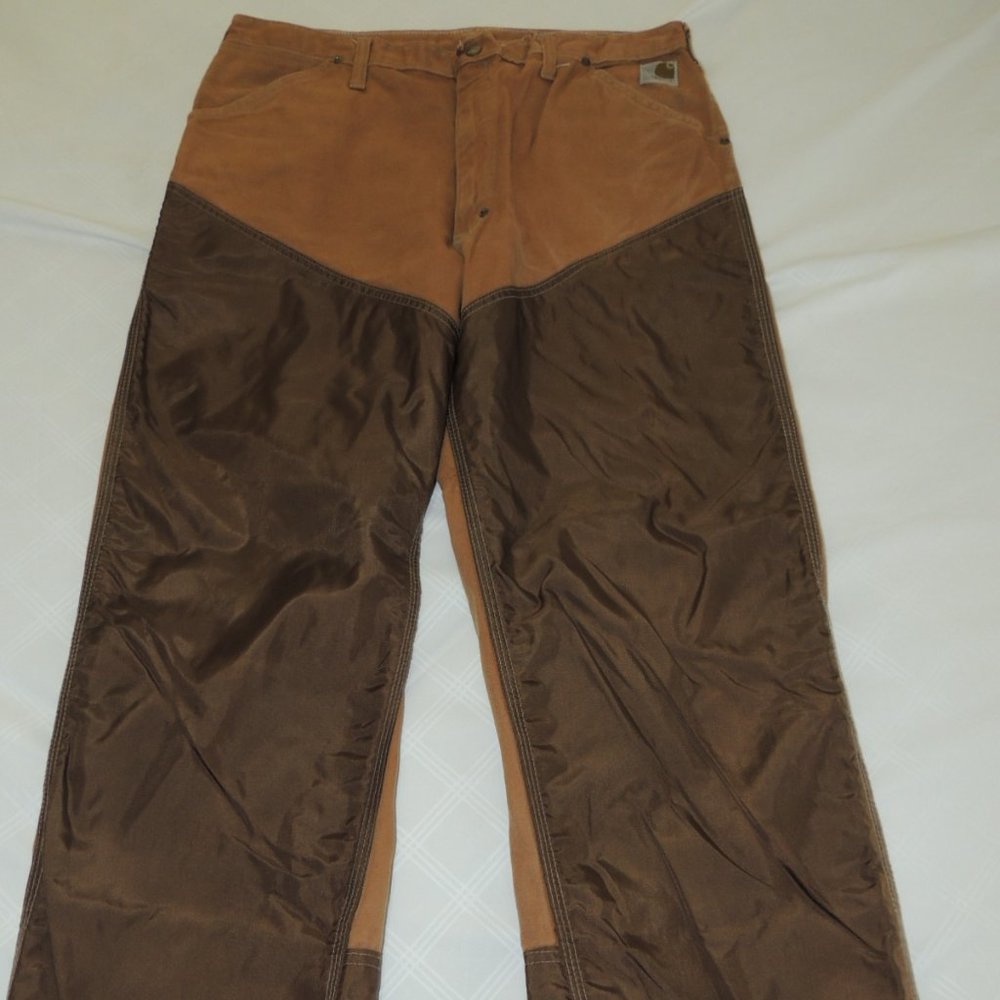 Mens VTG CARHARTT NYLON BRUSH HUNTING PANTS 36x30